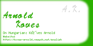 arnold koves business card